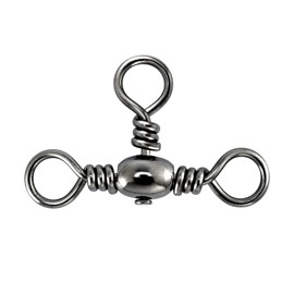 Alwonder 50-Pack 3 Way Swivels Fishing Tackle High Strength Stainless Steel Barrel Swivels 35-175LB Three Way Swivel for Saltwater Freshwater Catfish Rigs Surf Fishing Rigs 75LB