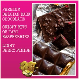 Chocolove Raspberries Dark Chocolate Bars | 55% Cocoa | Tangy Raspberry Bits | Smooth & Sweet | Premium Belgian Dark Chocolate | Non-GMO, 3.1 oz Bar (12 Pack)
