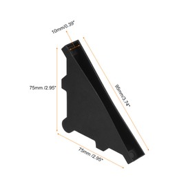 QUARKZMAN Pack of 10 Plastic Corner Protectors 10 x 95 mm Triangular Shape Glass Corner Protectors Cushions for Corner Protection of Glass, Mirrors, Tiles, Black