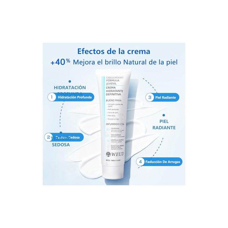 Weud Skin Care Coreano Kit Crema Hidratante Niacinamida Tonico Vitamina