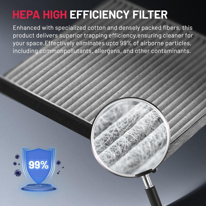 BDFHYK 2 PCS Cabin Air Filters with Activated Carbon Compatible