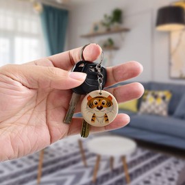 Luckforest 50Pcs Natural Wood Slices, 1.38 inch Unfinished Wood Sign, Unfinished Log Discs Wooden Circles with 50 pcs Key Rings for DIY Crafts Christmas Decorations Ornaments