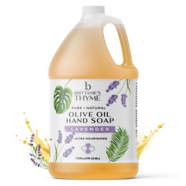 Brittanie's Pure Organic Castile Liquid Olive Oil Soap Refill, Lavender, 1 Gallon | Face, Body Wash, Dishes, Pets & Laundry | Vegan & Gluten Free Non-GMO