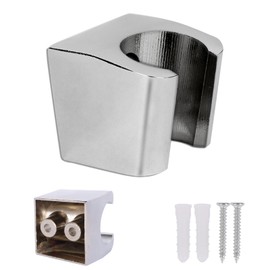 Lollanda Universal Hand Shower Holder, Wall Shower Holder with Screws, Shower Holder for Shower Head, Shower Head Holder with Screws for Bathroom Accessories (Silver)