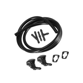 Partuto Front Windshield Wiper Nozzles Kit for Toyota Tacoma with Gaskets 1 Meter Fluid Hose - Pack of 6 Black Replacement