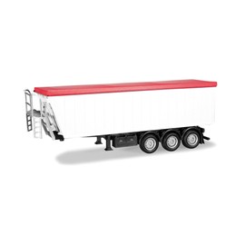 herpa 076555-003 | Stöffel-Liner Tipper Trailer White with Red Tarpaulin | 1:87