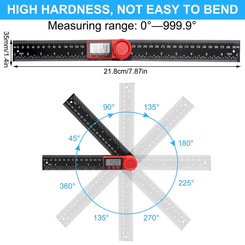 HENGBIRD 2 in 1 Protractor Digital 360° Multi Angle Gauge