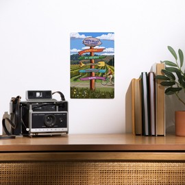 Lantern Press 6x9 Inch Metal Sign, Napa Valley Wine Country, California, Destination Sign