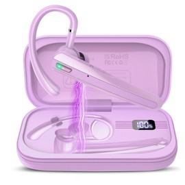 AI Translation Earbuds Real Time, Buletooth 5.3 Translator Headset with 164 Languages, 4 Translation Modes, 3-in-1 Bluetooth Earpiece with ENC Dual Mic, 120H Translator Earbuds for Travel, Purple