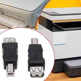eMagTech 4PCS USB 2.0 A Female to USB B Printer Male Converter Connector Plug 52.5x16.8mm for Printer Scanner Fax Machine USB A to B Adapter Black