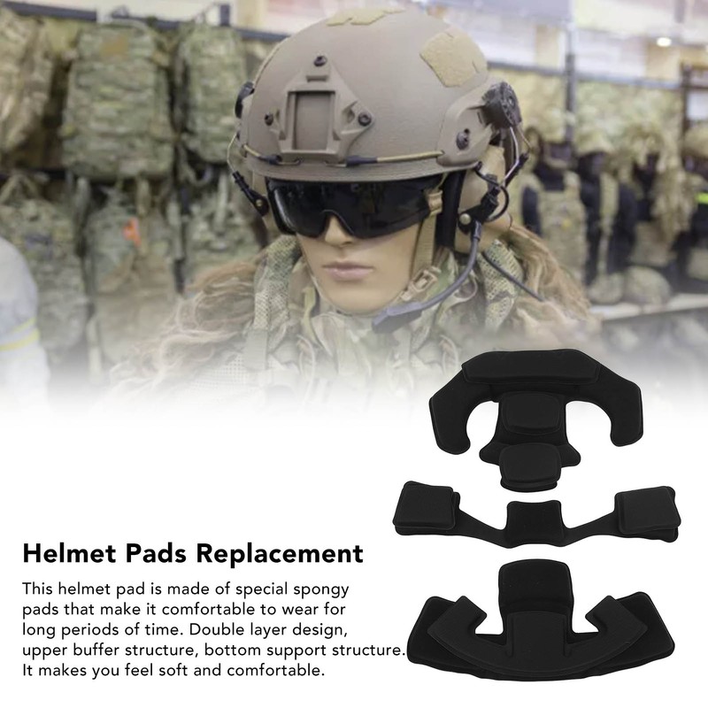 Helmet Lining Set Nylon Sponge Helmet Pads Chin Strap Replacement