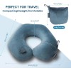 Keemall Inflatable Travel Neck Pillow for Airplane Train Car Washable