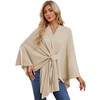 PULI Women's Elegant Shawl Wraps Soft Open Front Poncho Sweater