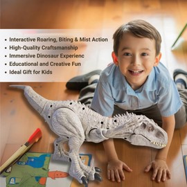 Giant T-Rex Toy with Roaring Sound Effects and Mist Spray – A Thrilling Dinosaur Adventure for Kids!