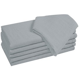 Comfy-co Cloth Dinner Napkins Set of 6 - Muslin Fabric Napkins 100% Cotton 18x18 inches - Soft Durable Washable - Ideal for Events Weddings Holidays Christmas Easter - Muslin Cloth Napkins Grey