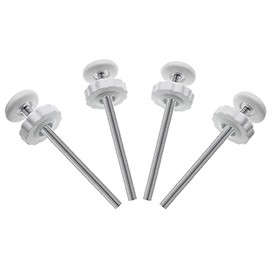 4Pcs Universal Baby Gate Threaded Spindle Rod, M8 (8mm) Replacement Bolt Part for Baby & Pet Pressure Mounted Safety Gates, Extra Long Baby Tension Gate Extender (White)