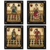 WallsThatSpeak 4 Harlequin Playing Card Poker Joker Jack Queen King