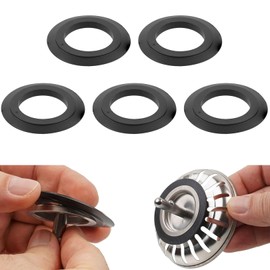 LIAMGUS 5 pcs sink plug rubber seal, bath plug seal, sink seal, Basket Strainer Plug Waste Rubber Washer, for Kitchen Sink Accessories (Convex)