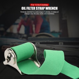 EVTSCAN Canvas Type Heavy Duty Oil Filter Strap Wrench, with 1/2" Drive, Universal Adjustable Oil Filter Wrench for 1.5 to 5 inches, for Car, Truck, Motorcycle