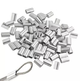 Unbranded/Generic 1/8" Aluminum Sleeves Clip Crimps for  Cable, Wire Cord 50 pcs