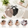 3 Pcs Crochet Bandana, Triangle Head Scarf (White Black, Khaki)