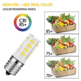 HUIMEIJIA AC110V E17 LED 40w Halogen Bulb Equivalent Microwave Oven top Lights Compatible with GE LG Whirlpool Over The Range Bulb Replacement Part#wb36x10003(2 PCS, Warm White)