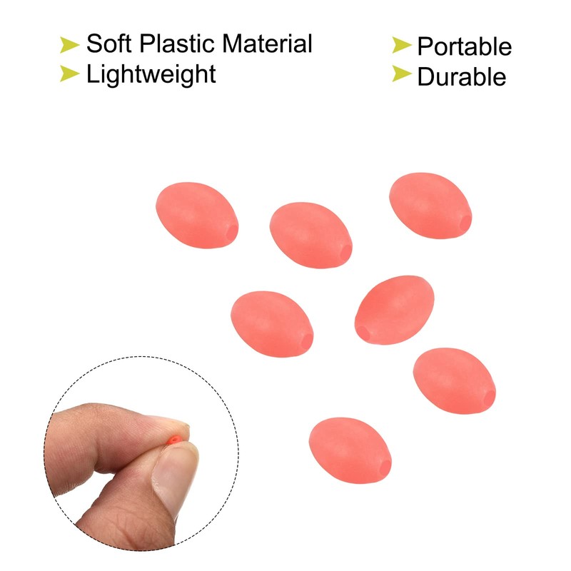 PATIKIL 200pcs 5x3.4mm Luminous Fishing Beads Soft Plastic Glow Bait