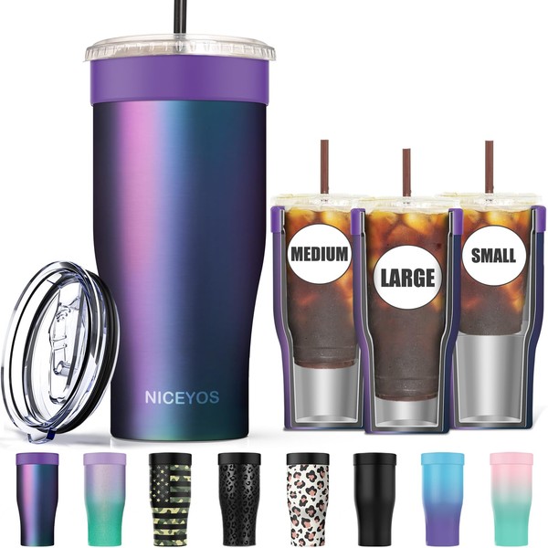 Universal Iced Coffee Sleeve - Upgraded Double Wall Reusable Stainless