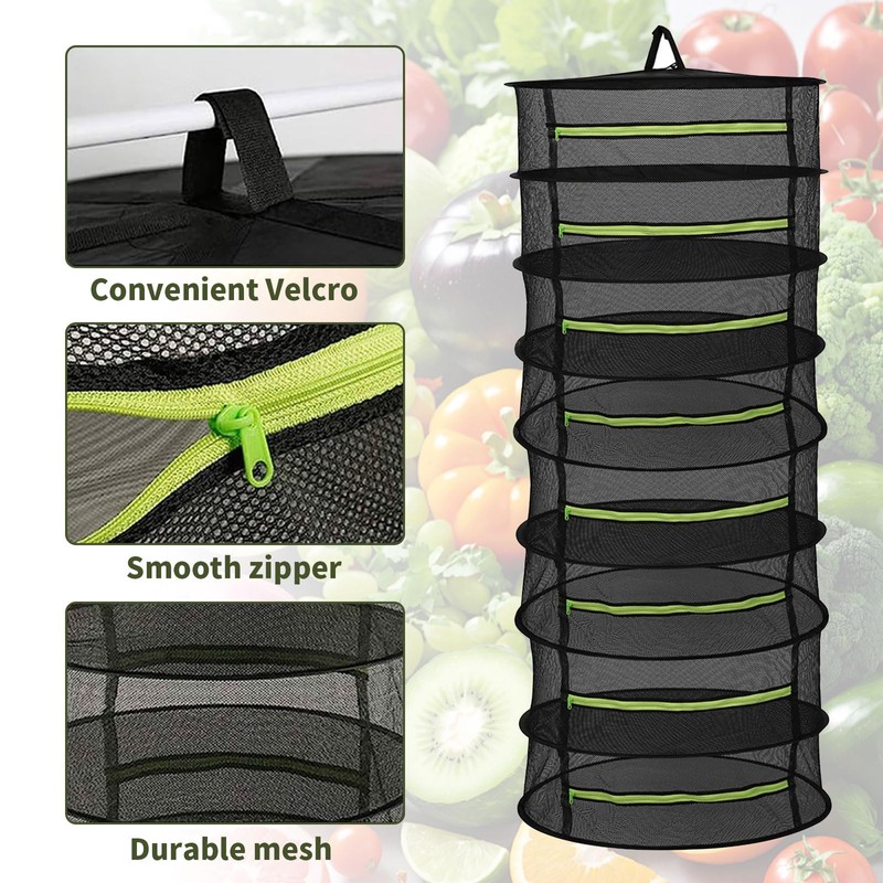 ROSYLEVE Drying Net Herbs 6-Layer Herb Dryer Hanging with S-shaped