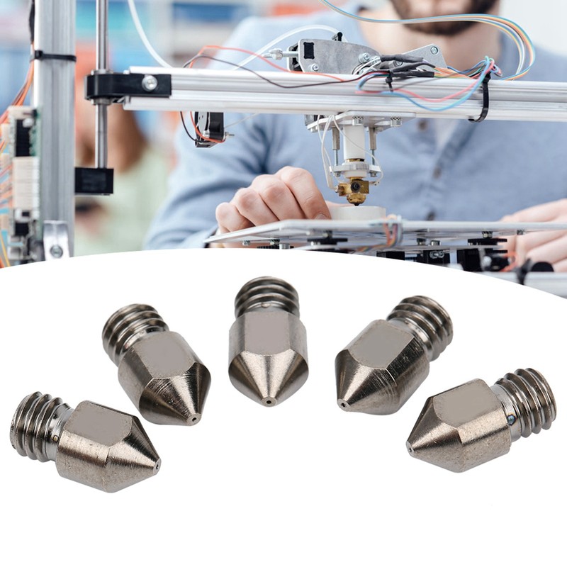 5Pcs 3D Printer Nozzle Set for MK8 1.75mm Consumables 0.2‑1.0mm