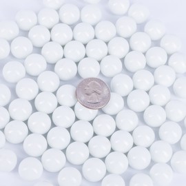 Galashield White Marbles for Vases | Glass Beads Bulk Fillers, Round 1lb (Approx. 80 pcs)