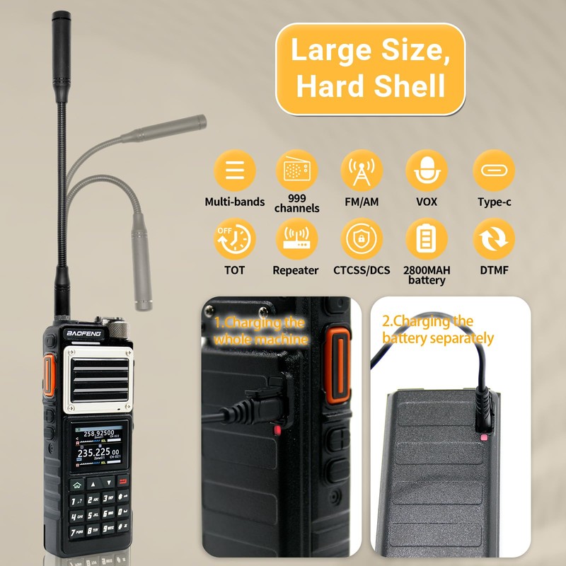 BAOFENG UV-25 PRO 10W Heavy Duty Radio Handheld Tri Band