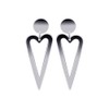 925 Sterling Silver 17mm Wide Open Heart Post Back Stud