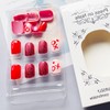 24Pcs Heart Press on Nails Short Square Valentine's Day Fake