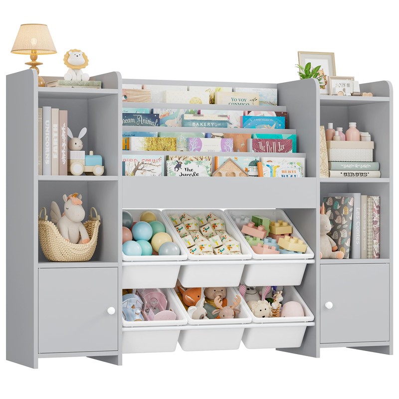 FINETONES Toy Storage Organizer with 6 Toy Bins, Toy Organizer