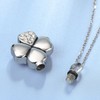 Quiges Stainless Steel Memorial Cremation Urn Pendant Ash Holder Clover