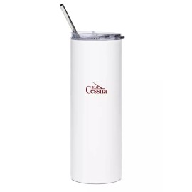 Cessna P210 'Silver Eagle' Stainless Steel Water Tumbler with straw - 20oz.