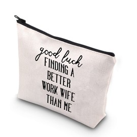 TSOTMO Work Wife Appreciation Gift Cosmetic Bag Colleague Farewell Gifts Work Bestie Gift Coworker leaving Gift (good luch)