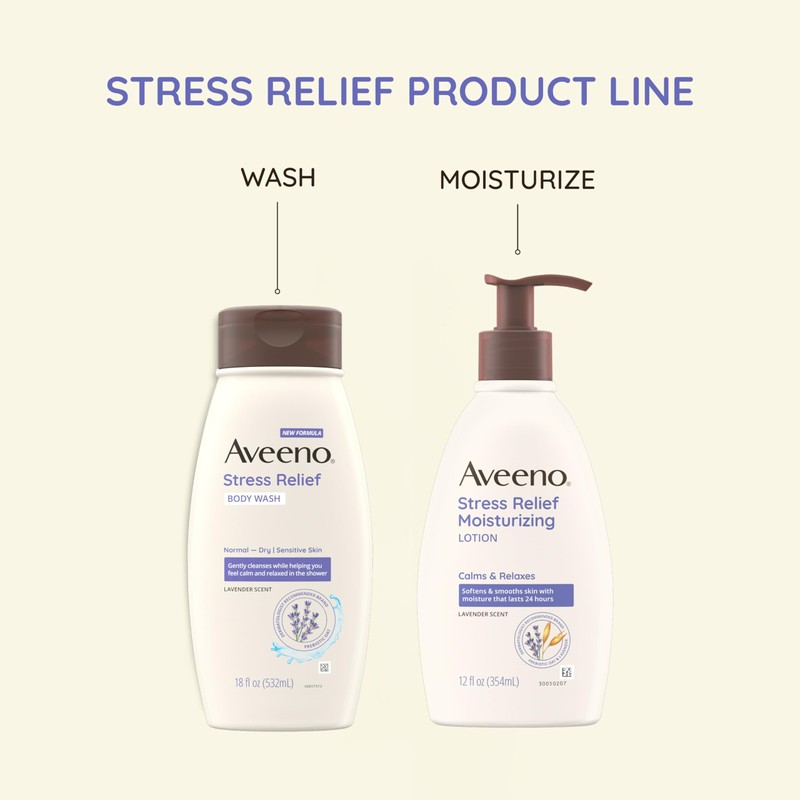 Aveeno Stress Relief Moisturizing Body Lotion 33 Fl Oz, Lavender