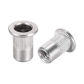 sourcing map M6 Stainless Steel 304 Rivet Nuts Flat Head Insert Pack of 20