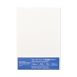 Holbein 263123 Waterford White Watercolor Paper, Medium 10.6 oz (300 g), Cut Ford, A4 (8.3 x 11.7 inches (210 x 297 mm), Pack of 5