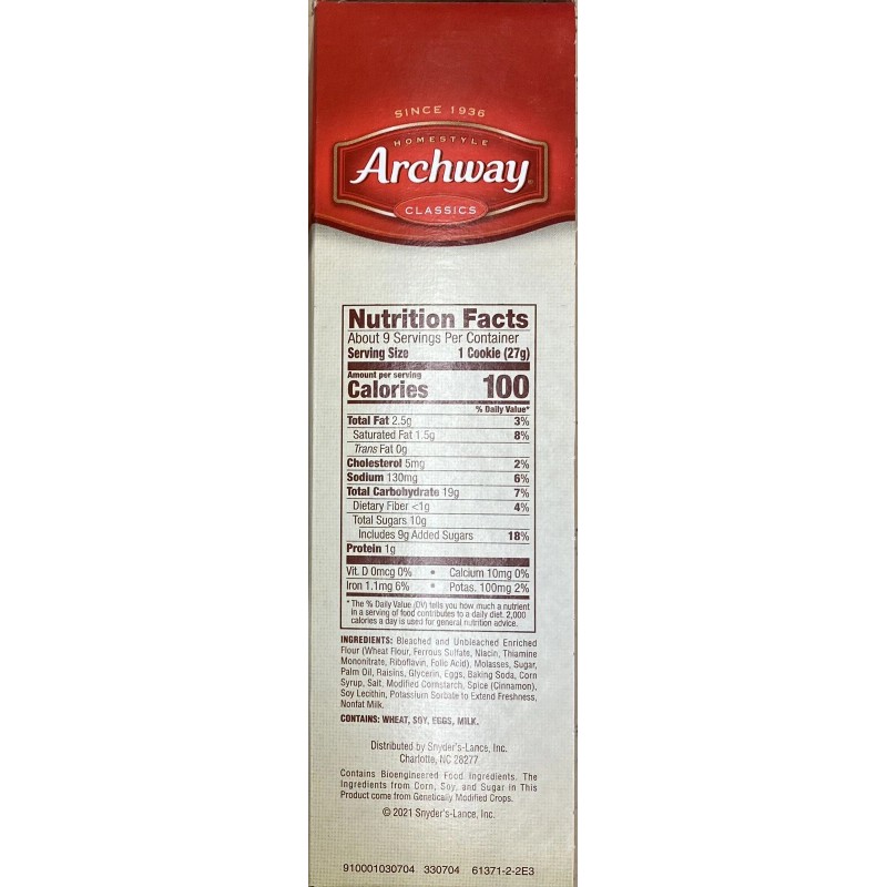 Archway 4x Archway Homestyle Classics Soft Molasses Cookies 9.5 Oz