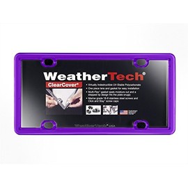 WeatherTech ClearCover License Plate Cover and Frame, Purple