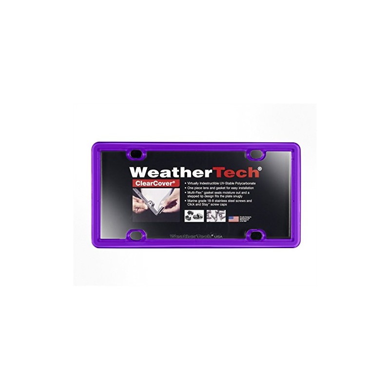 WeatherTech ClearCover License Plate Cover and Frame, Purple
