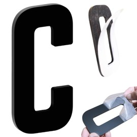 Self Adhesive 5 Inch House Numbers Black, Acrylic Modern House Address Numbers for House, Large Door Numbers for Outside House Office Home Room Hotel Apartments (Black, 5in Letter-C)