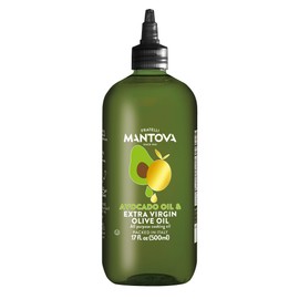 Mantova Squeeze Oils – Cooking Oils in Squeeze Bottles for Drizzling, Salads, Grilling, Frying, Roasting & Finishing (17 oz, EVOO+Avocado Blend)
