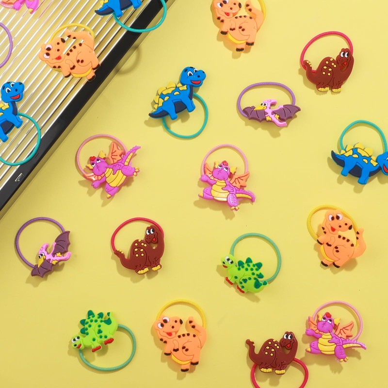 Pack of 36 Dinosaur Hair Bobbles Girls Cartoon Elastic Hair