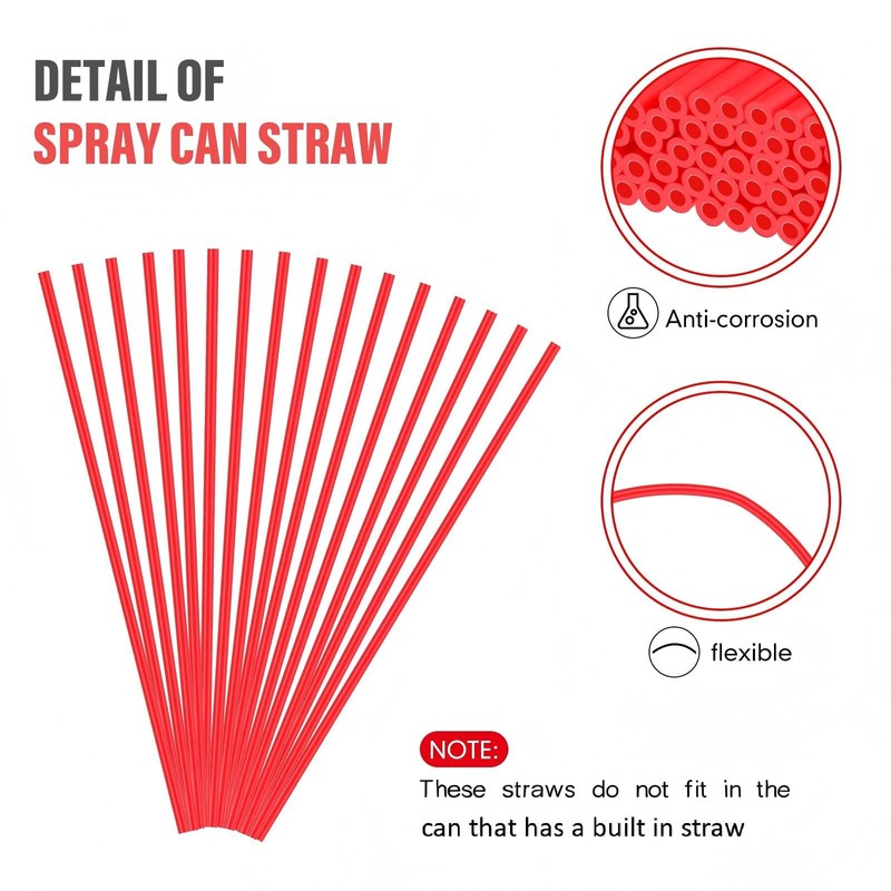 Hotop 100 Pieces Spray Can Straw 7.87" Plastic Replacement Spray
