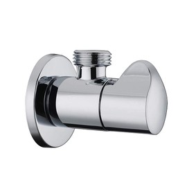 Earl Diamond Modern Solid Brass Angle Stop Valve Shut Off Quarter Turn Water Bathroom Shower Plumbing Commercial 1/2 inch Male IPS G1/2 Tail wing Knob (Polished Chrome)