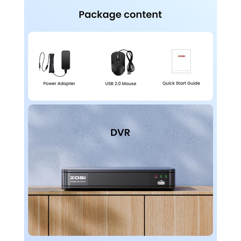 ZOSI H.265+ 5MP 3K Lite CCTV DVR 8 Channel Full